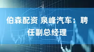 伯森配资 泉峰汽车：聘任副总经理